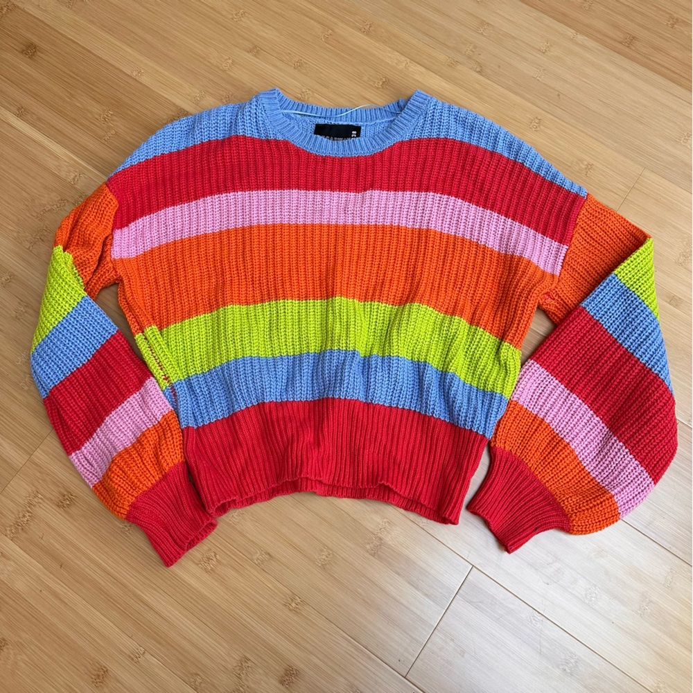 Rainbow Cotton Women’s Striped Sweater XL